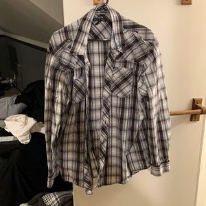 Affliction 2x long sleeve button down white